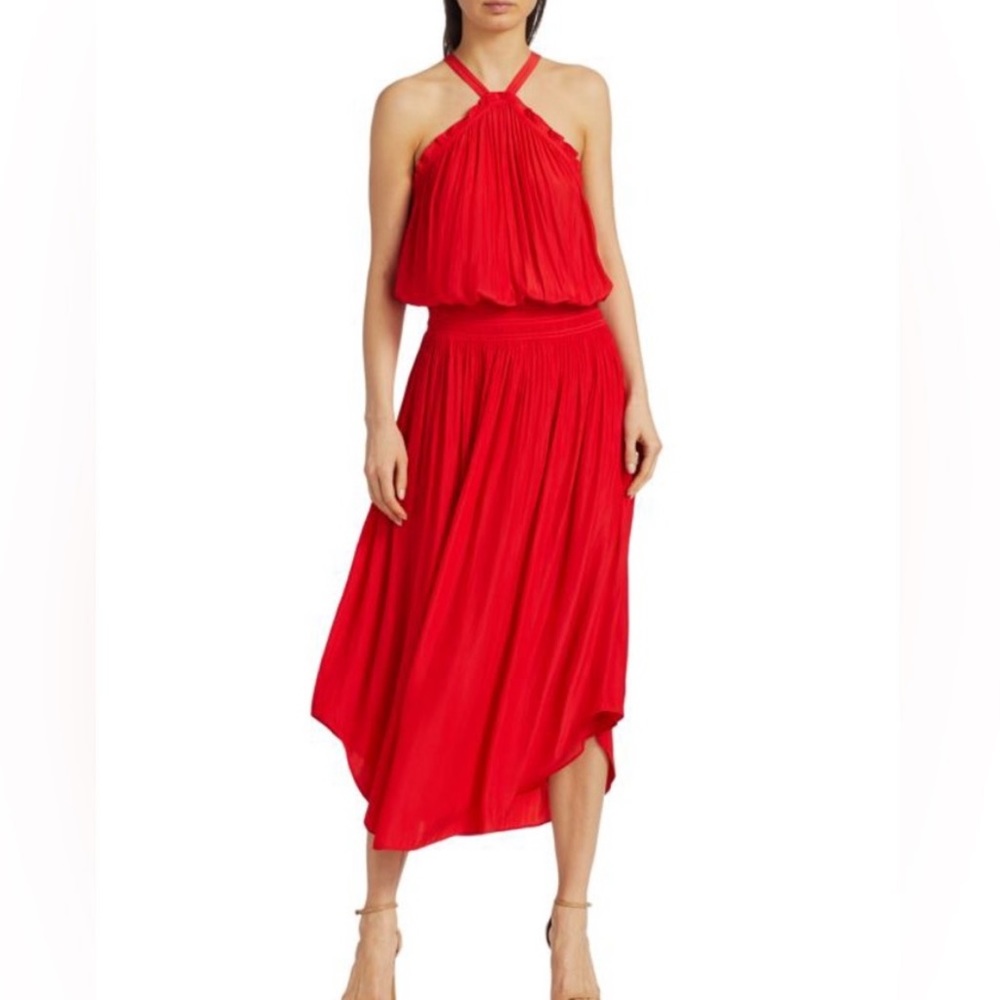 Ramy Brook Red Halter Midi Dress